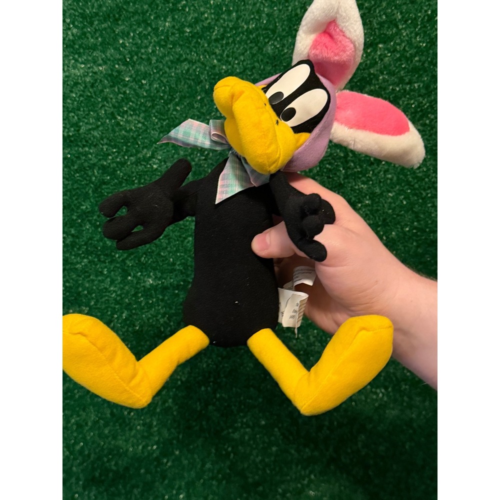 Vintage 2006 Looney Tunes Daffy Duck Easter Bunny Plush 14" Warner Bros